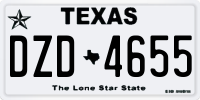 TX license plate DZD4655