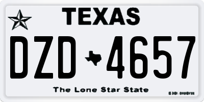 TX license plate DZD4657
