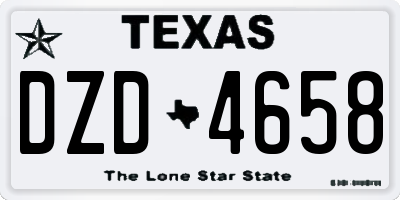 TX license plate DZD4658