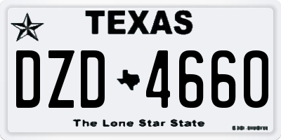 TX license plate DZD4660