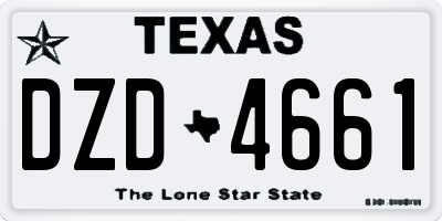 TX license plate DZD4661