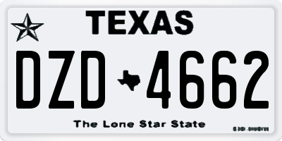 TX license plate DZD4662