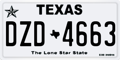 TX license plate DZD4663