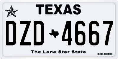 TX license plate DZD4667