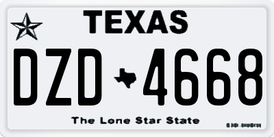 TX license plate DZD4668