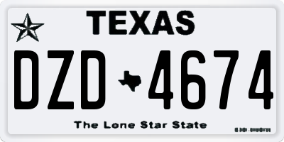 TX license plate DZD4674