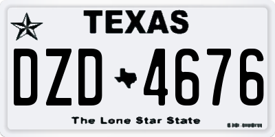 TX license plate DZD4676