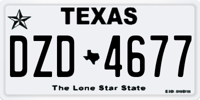 TX license plate DZD4677