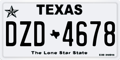 TX license plate DZD4678
