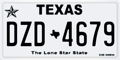 TX license plate DZD4679