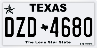 TX license plate DZD4680