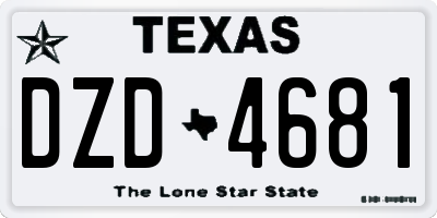 TX license plate DZD4681