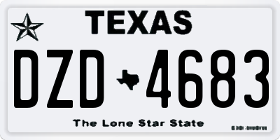 TX license plate DZD4683