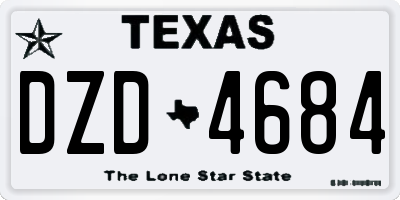 TX license plate DZD4684
