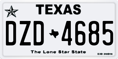TX license plate DZD4685