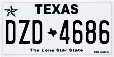 TX license plate DZD4686