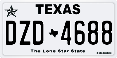 TX license plate DZD4688