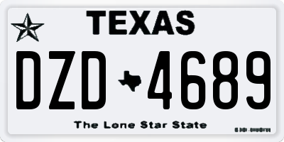 TX license plate DZD4689