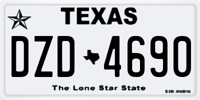 TX license plate DZD4690
