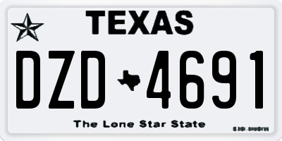 TX license plate DZD4691