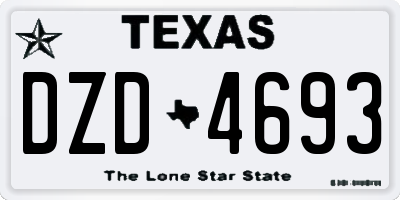 TX license plate DZD4693