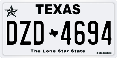 TX license plate DZD4694
