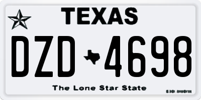 TX license plate DZD4698