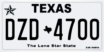 TX license plate DZD4700