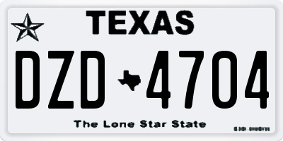 TX license plate DZD4704