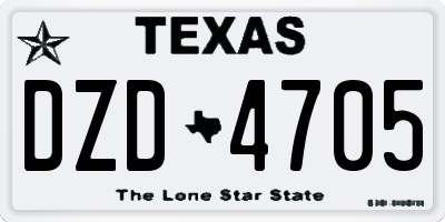 TX license plate DZD4705