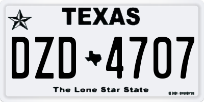 TX license plate DZD4707