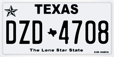 TX license plate DZD4708