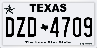 TX license plate DZD4709
