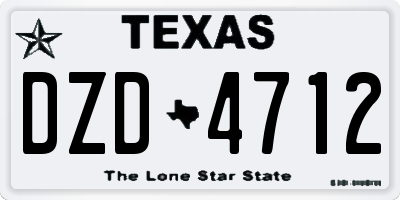 TX license plate DZD4712