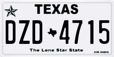 TX license plate DZD4715