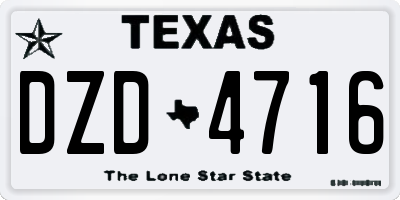 TX license plate DZD4716