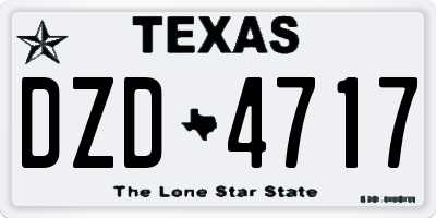 TX license plate DZD4717