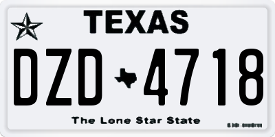 TX license plate DZD4718