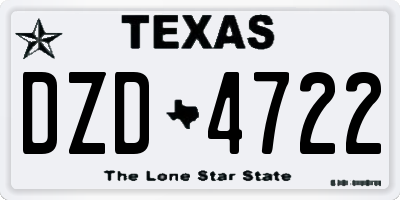TX license plate DZD4722