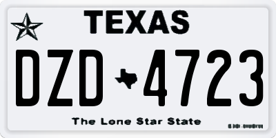 TX license plate DZD4723