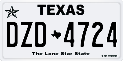 TX license plate DZD4724