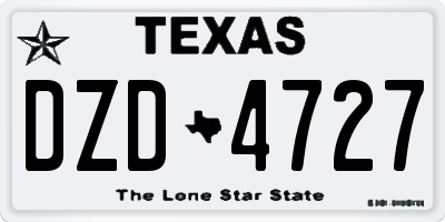 TX license plate DZD4727