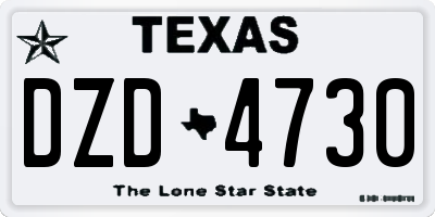TX license plate DZD4730