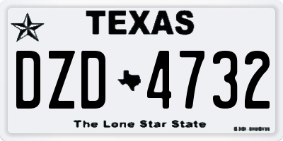 TX license plate DZD4732