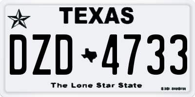 TX license plate DZD4733
