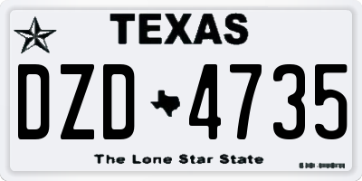TX license plate DZD4735