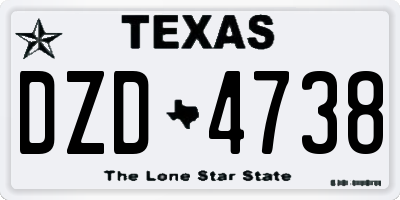 TX license plate DZD4738