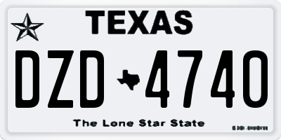 TX license plate DZD4740