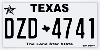 TX license plate DZD4741
