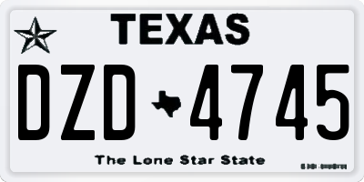 TX license plate DZD4745